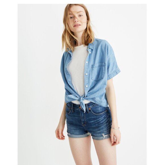Madewell High-Rise Denim Shorts in Glenoaks Wash: Cutoff Edition - Picture 1 of 11